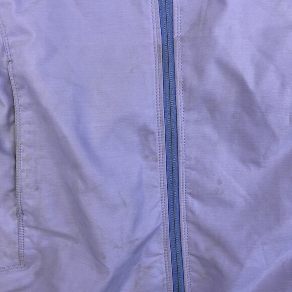 Patagonia Wom Sz M Adze Hybrid Hoody  Purple Lila Soft shell Jacket Stained Read - Picture 16 of 16
